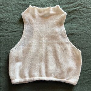 Free People Intimately 100% cashmere wool Soft Cream Knit crop tank Top XS